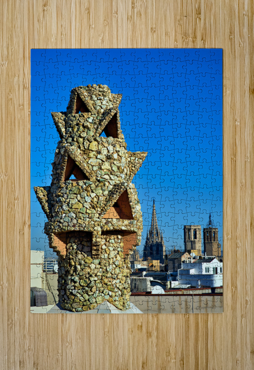Rooftop view of Palau Guell in Barcelona Marco Brivio Puzzle printing