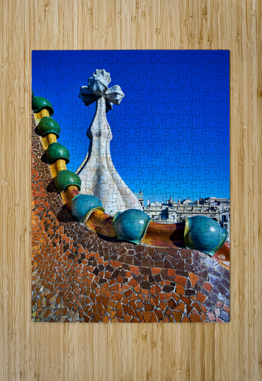 Exploring Casa Batllo in Barcelona under a clear sky Marco Brivio Puzzle printing
