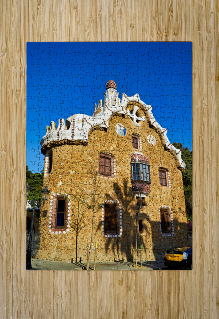 Exploring the fairytale house in Park Guell Barcelona Marco Brivio Puzzle printing