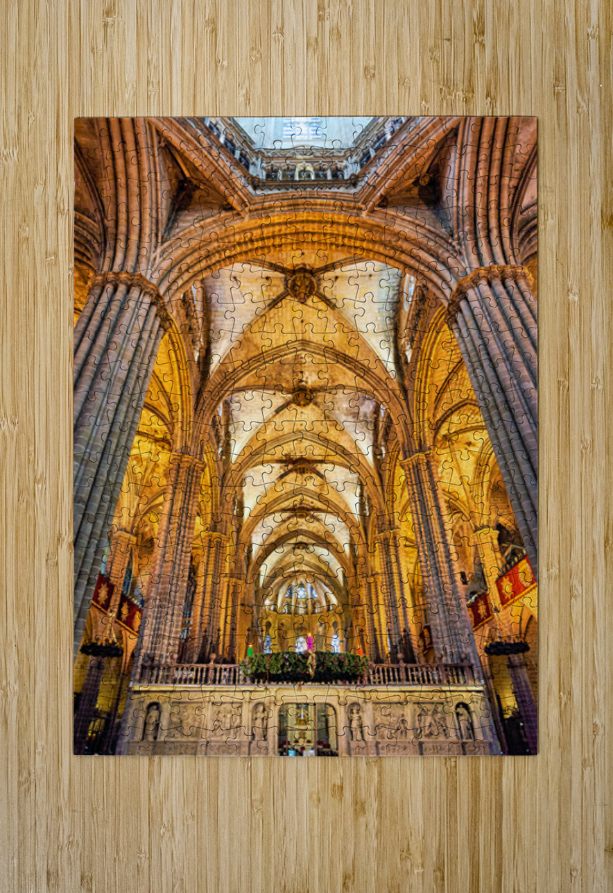 Historic view of the Cathedral of the Holy Cross in Barcelona Marco Brivio Puzzle printing
