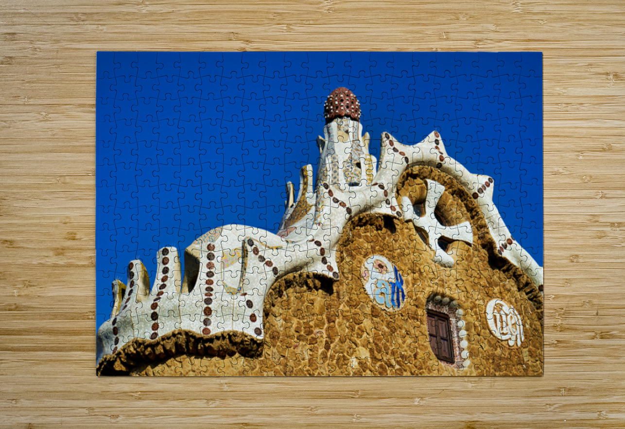 Gable of the fairytale house in park guell barcelona Marco Brivio Puzzle printing