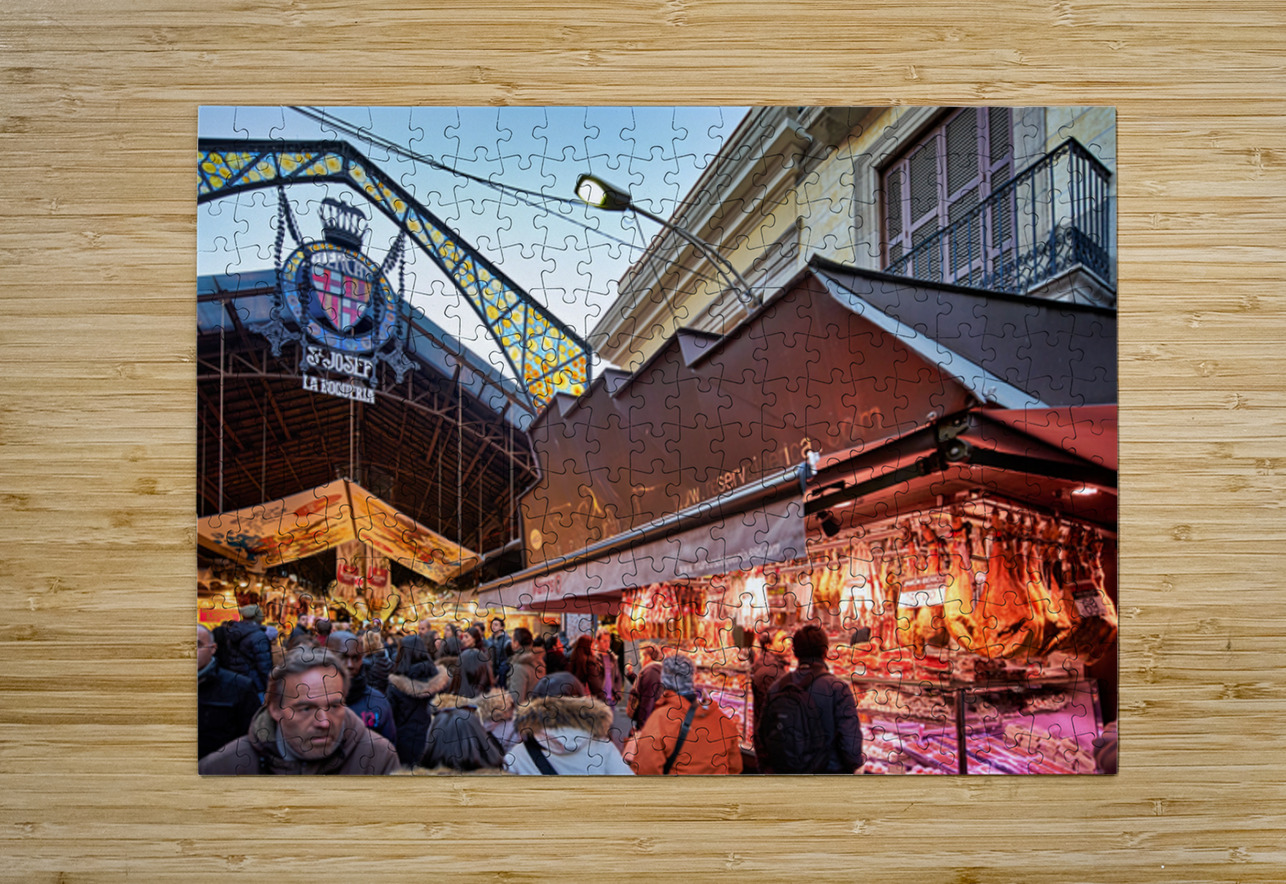 Crowds gather at Barcelonas La Boqueria market Marco Brivio Puzzle printing
