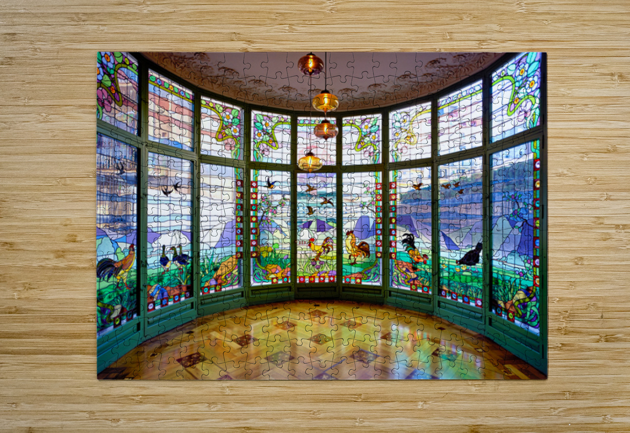 Stained glass windows at Casa Lleo Morera in Barcelona Marco Brivio Puzzle printing