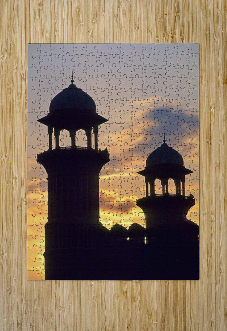Badshahi mosque towers at sunset in Lahore Marco Brivio Puzzle printing