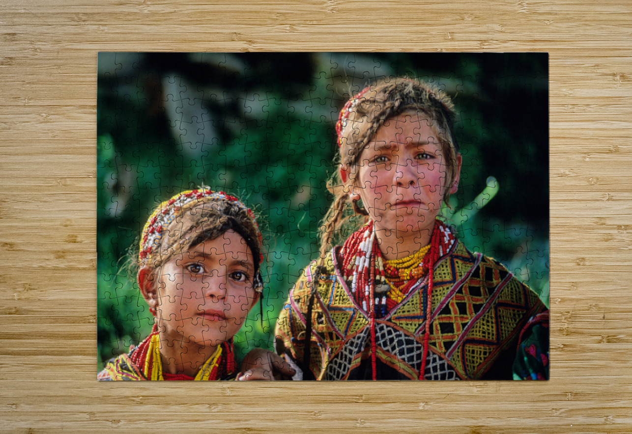 Children of Pakistan wear traditional clothing in the sunlight Marco Brivio Puzzle printing
