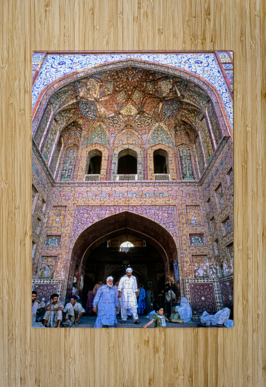 People visiting Wazir Khan Mosque in Lahore Pakistan Marco Brivio Puzzle printing