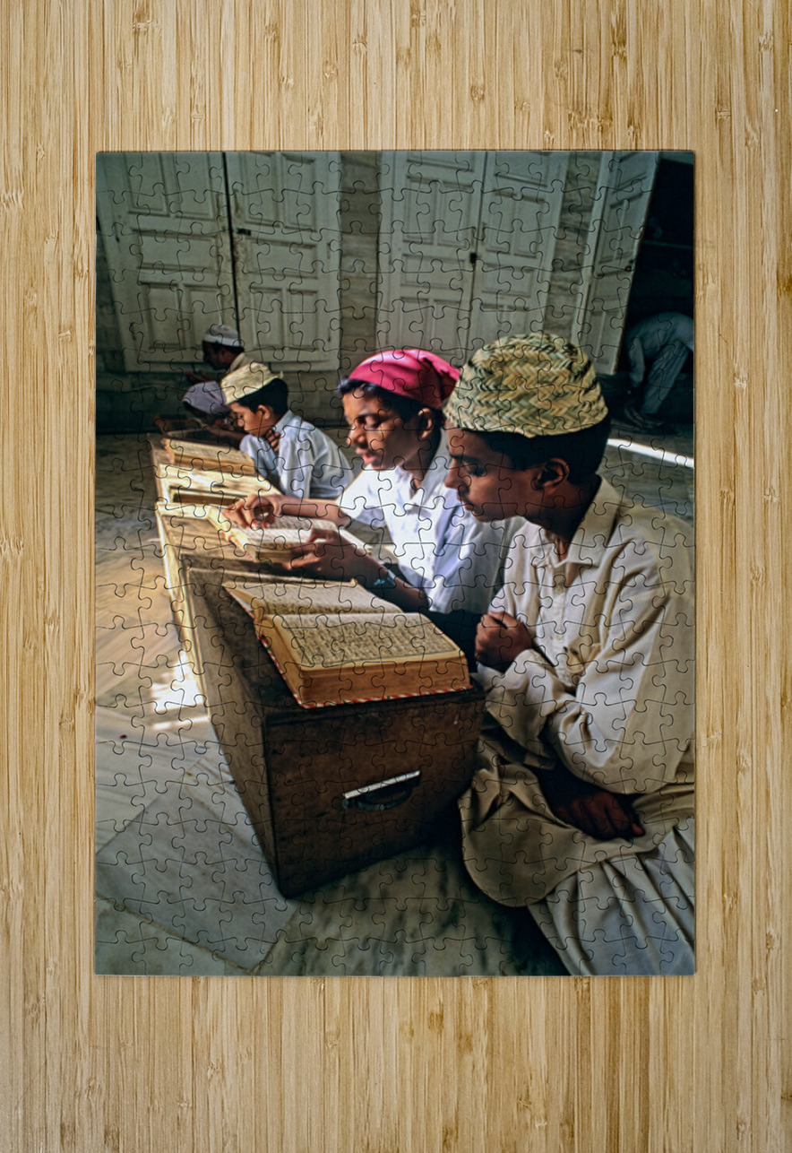Students study in Quranic school madrasa in Pakistan Marco Brivio Puzzle printing