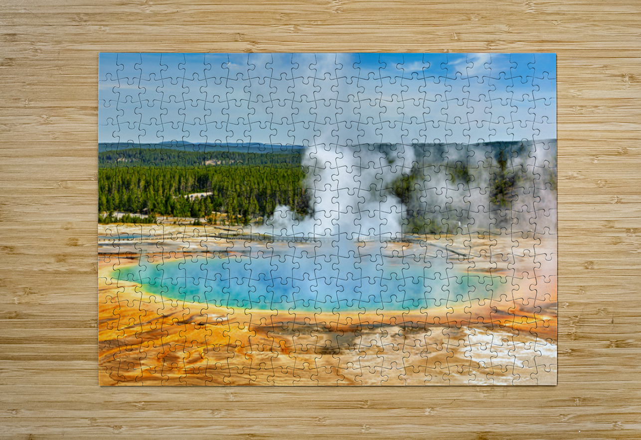 Exploring grand prismatic spring in yellowstone national park Marco Brivio Puzzle printing