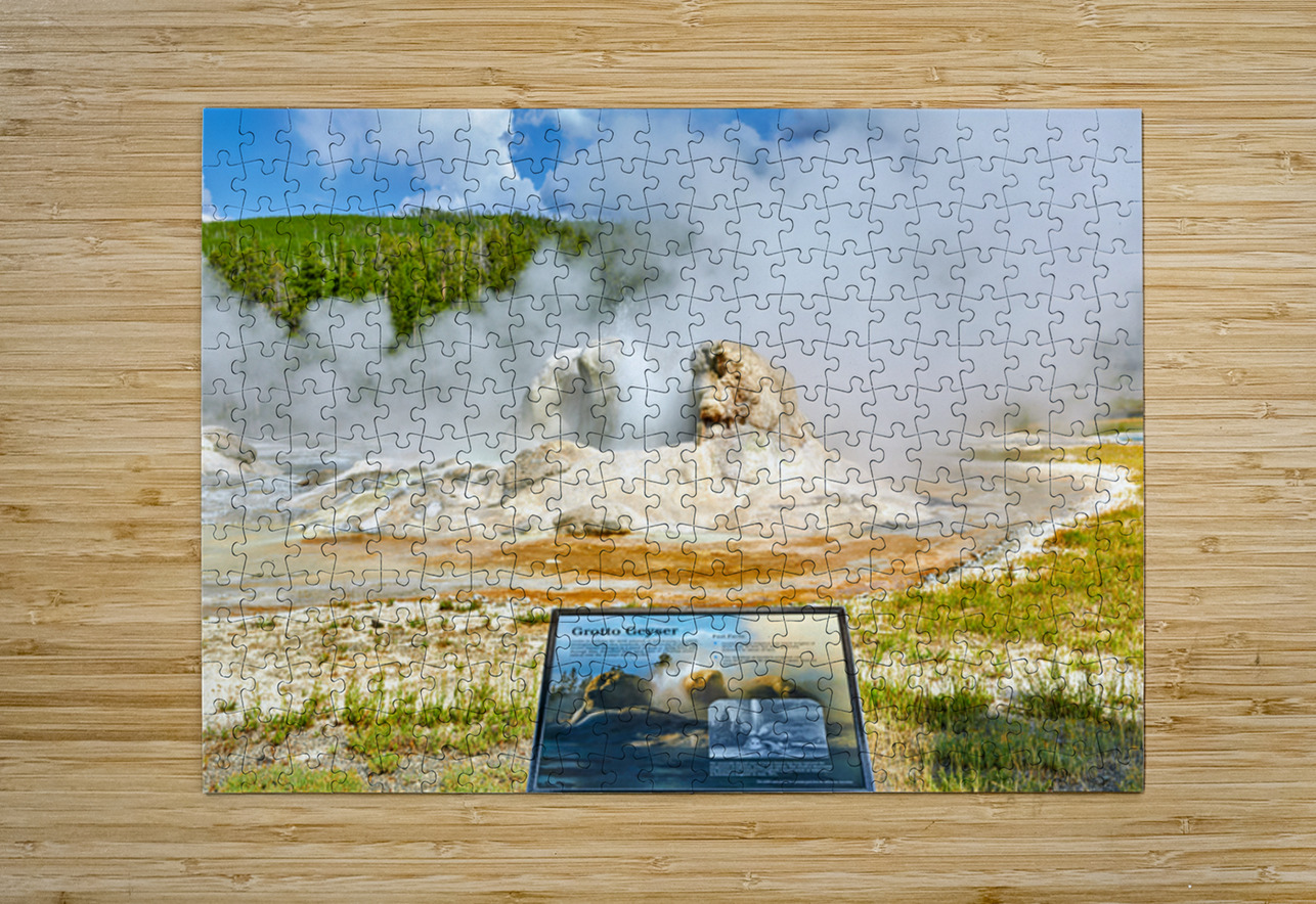 Grotto Geyser erupts in Yellowstone National Park Marco Brivio Puzzle printing