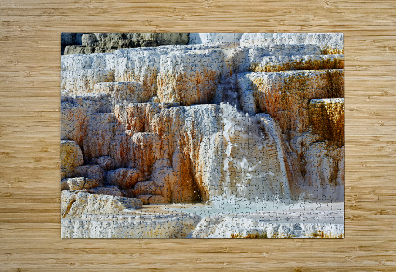 Water flowing over the terraces at Devils Thumb in Yellowstone Marco Brivio Puzzle printing