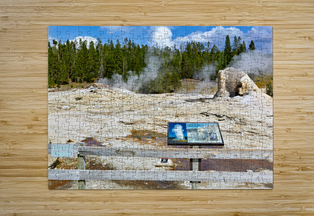 Giant Geyser erupts in Yellowstone National Park during daytime Marco Brivio Puzzle printing