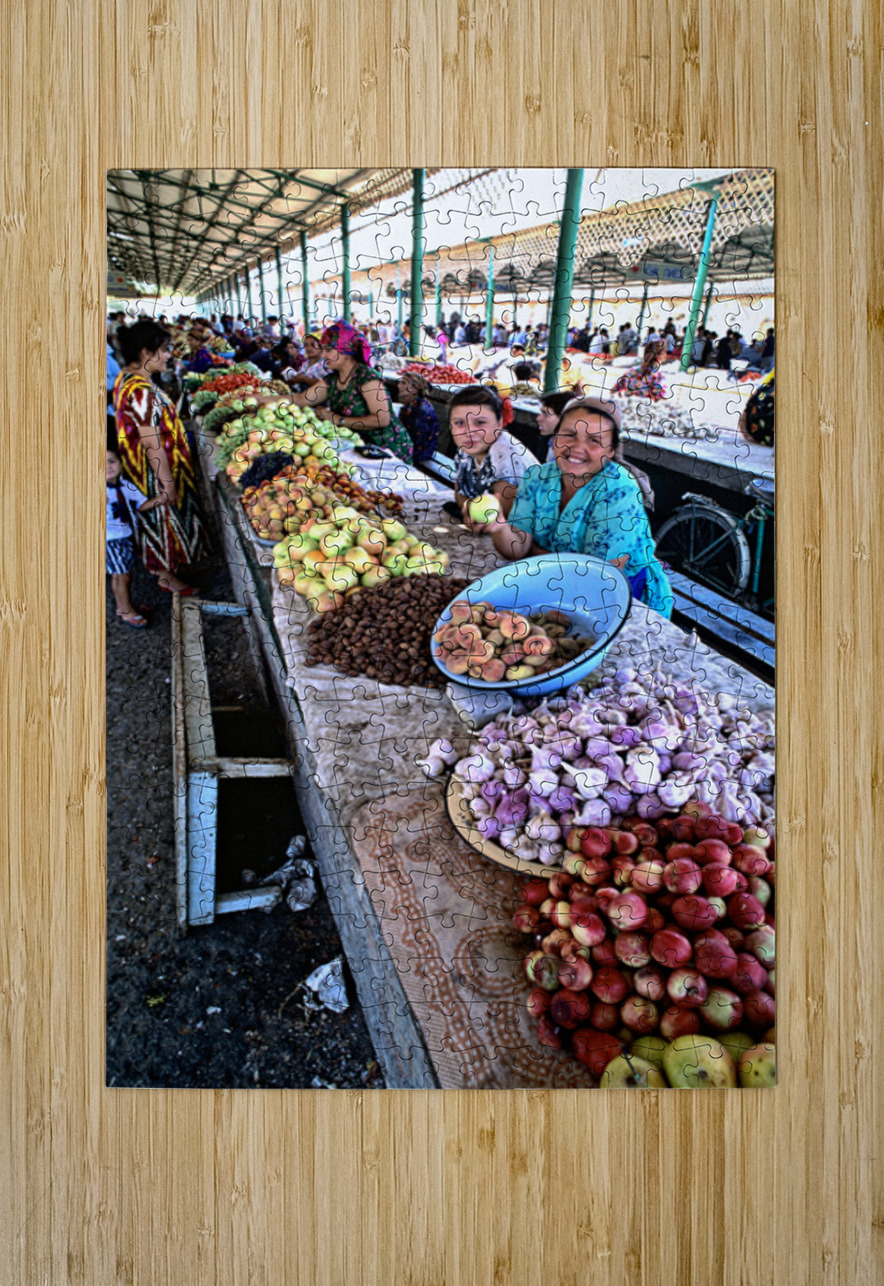 Market scene in Khiva Uzbekistan with fresh produce and people Marco Brivio Puzzle printing