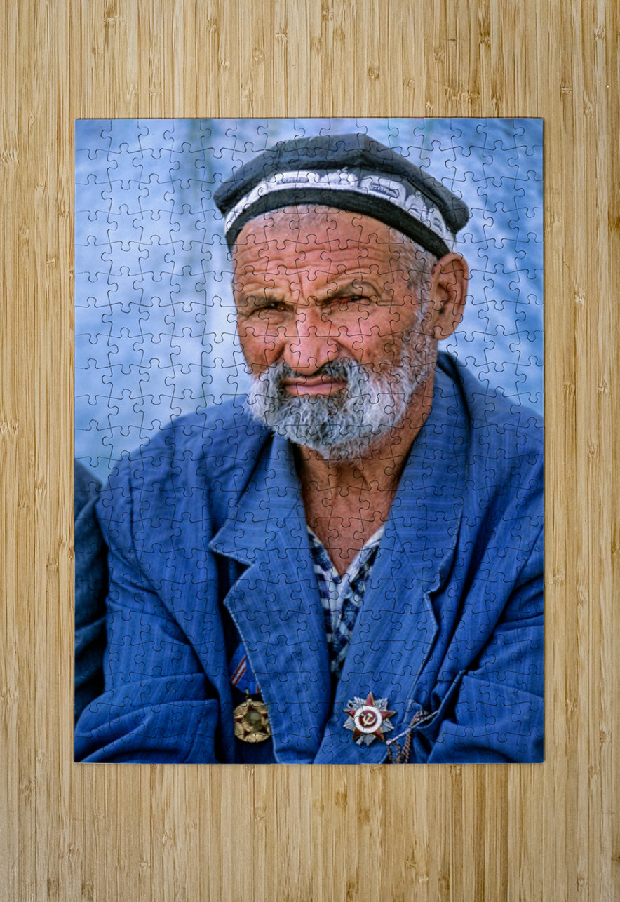 Elderly man in Bukhara Uzbekistan engages in local culture Marco Brivio Puzzle printing