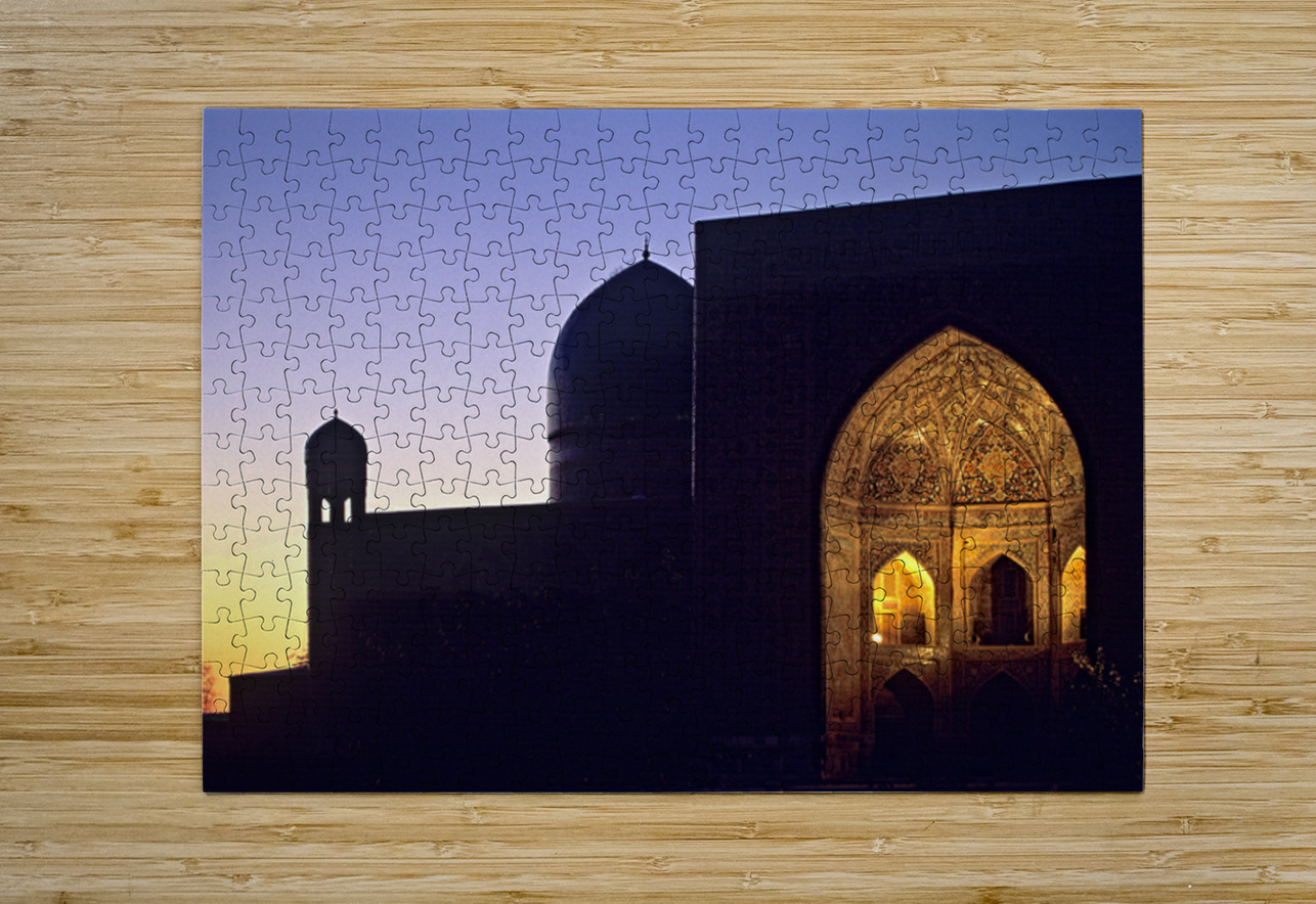 Sunset over registan in samarkand uzbekistan Marco Brivio Puzzle printing