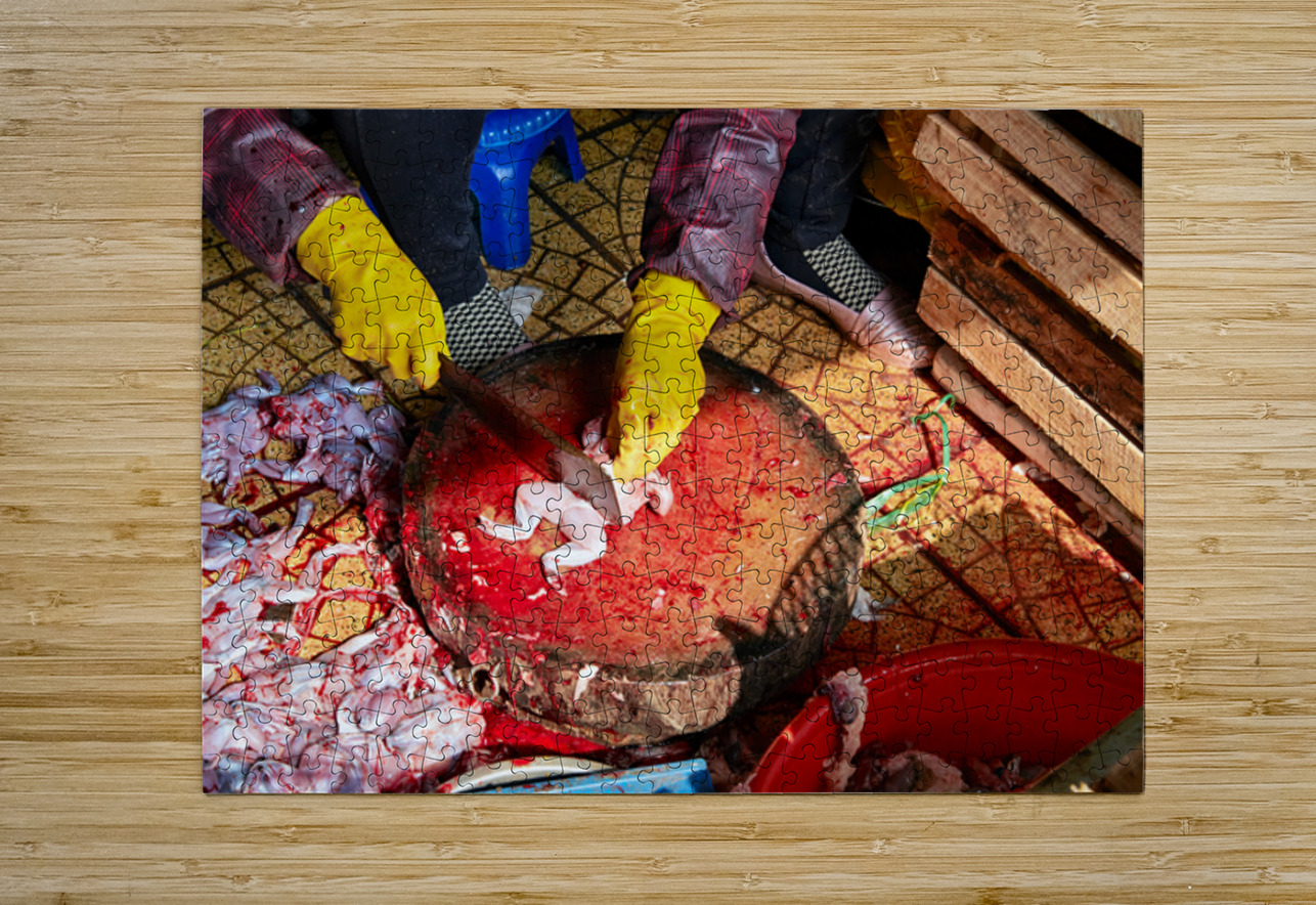 Fresh fish preparation at market in Hanoi during midday Marco Brivio Puzzle printing