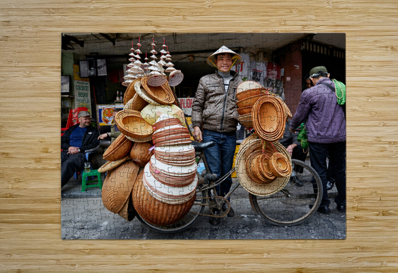 Craftsman sells handmade baskets in Ho Chi Minh City Marco Brivio Puzzle printing