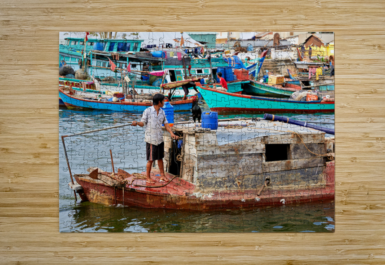 Fishing boat on water in Phu Quoc Vietnam during the day Marco Brivio Puzzle printing