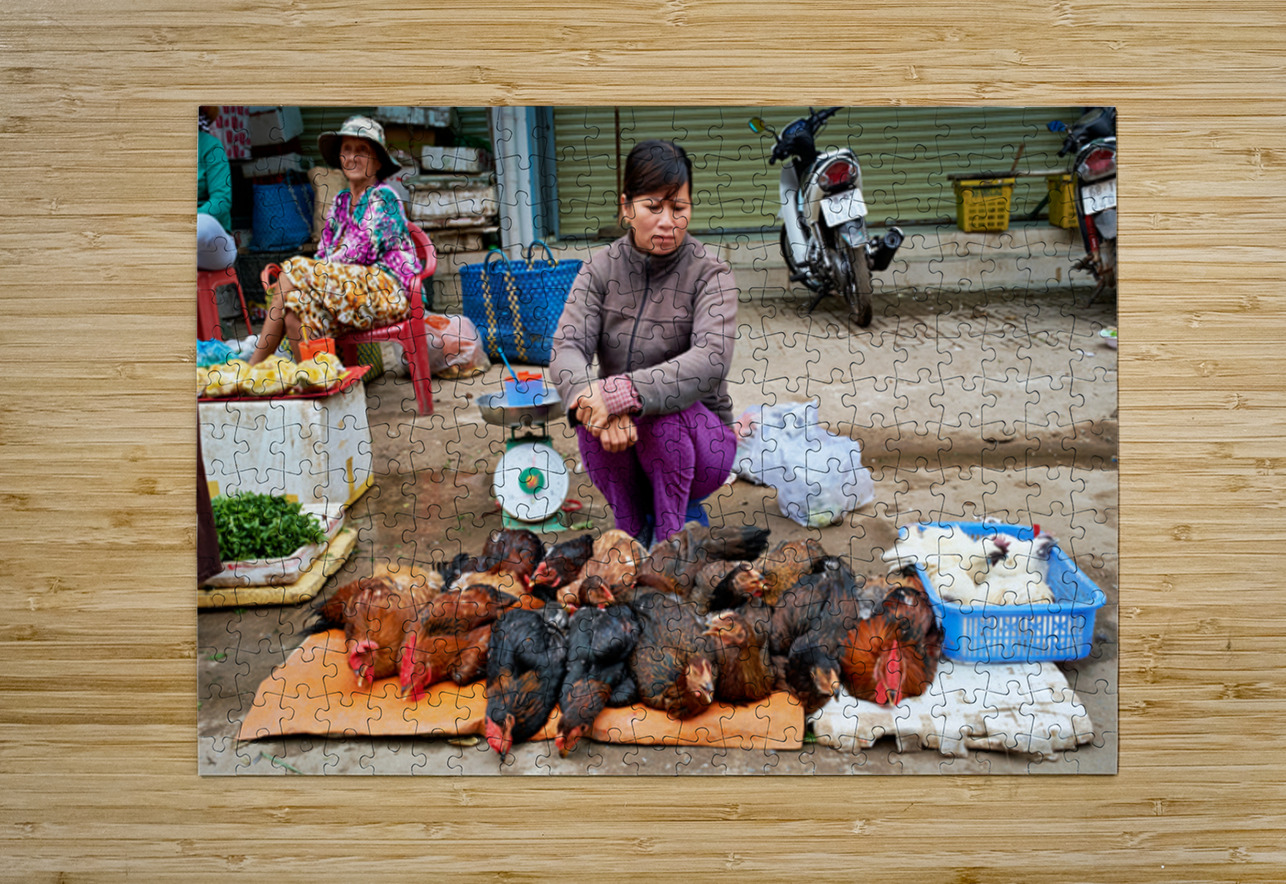 Women selling chickens at market in Phu Quoc Vietnam Marco Brivio Puzzle printing