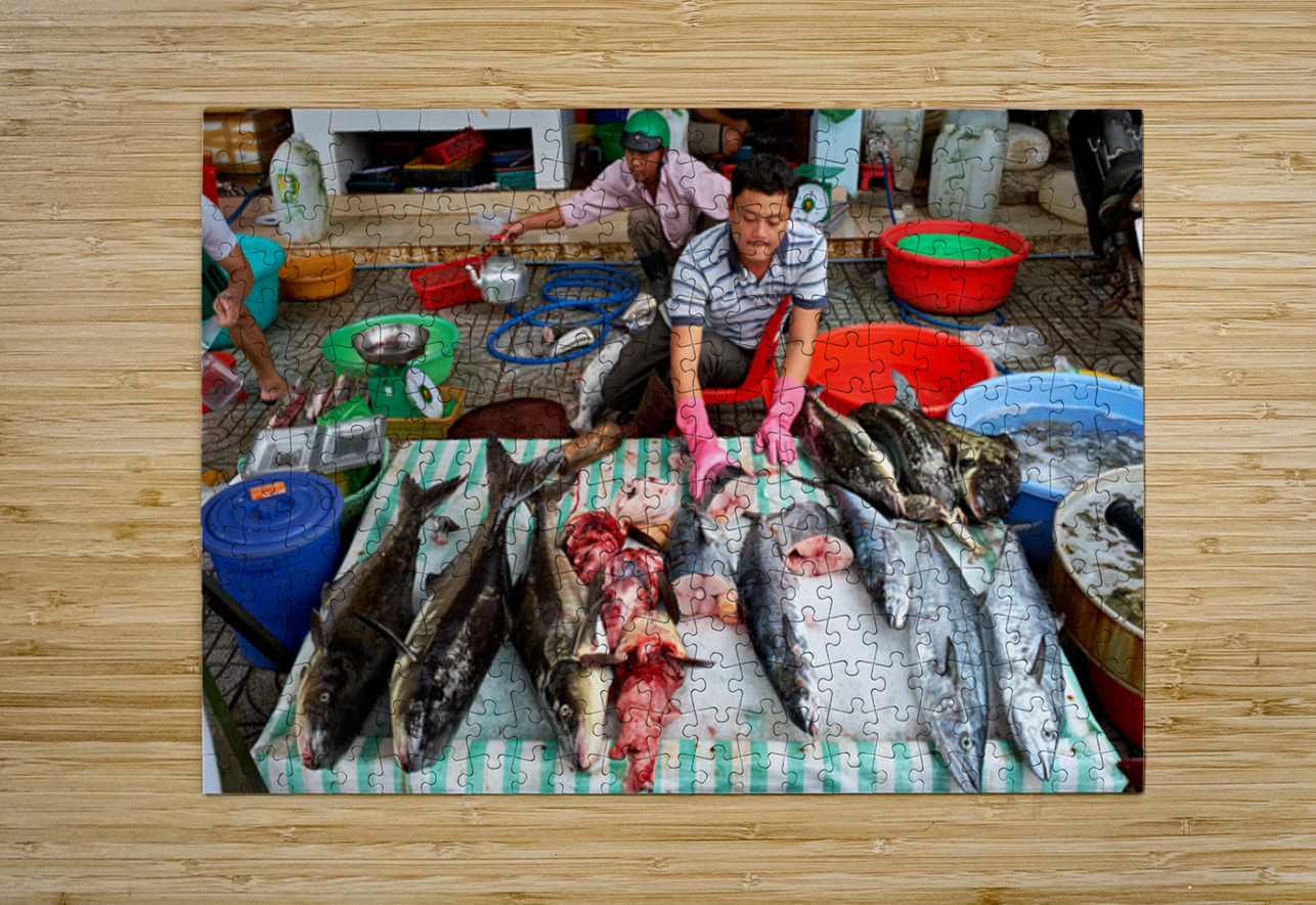 Fish market scene in Phu Quoc Vietnam during the day Marco Brivio Puzzle printing
