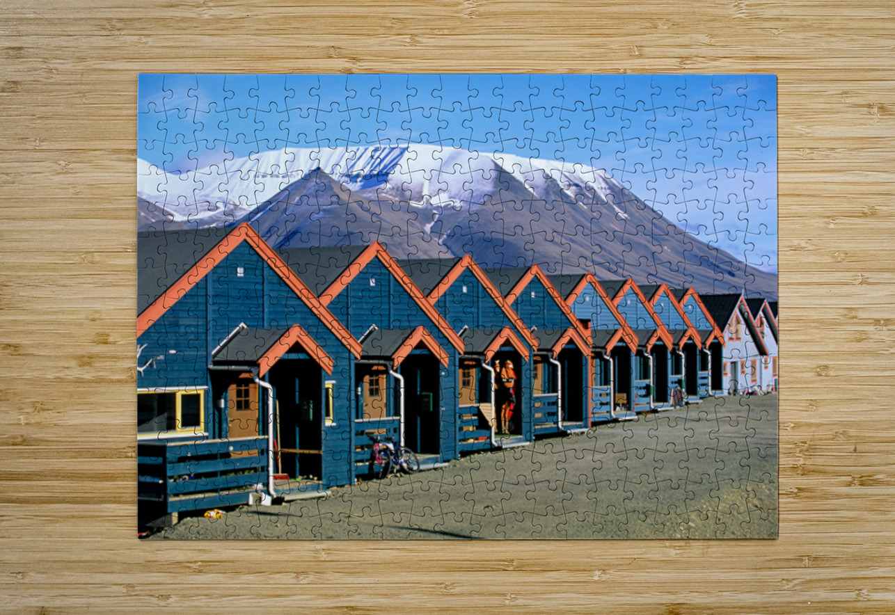 Colorful houses line the street in Longyearbyen Svalbard Marco Brivio Puzzle printing