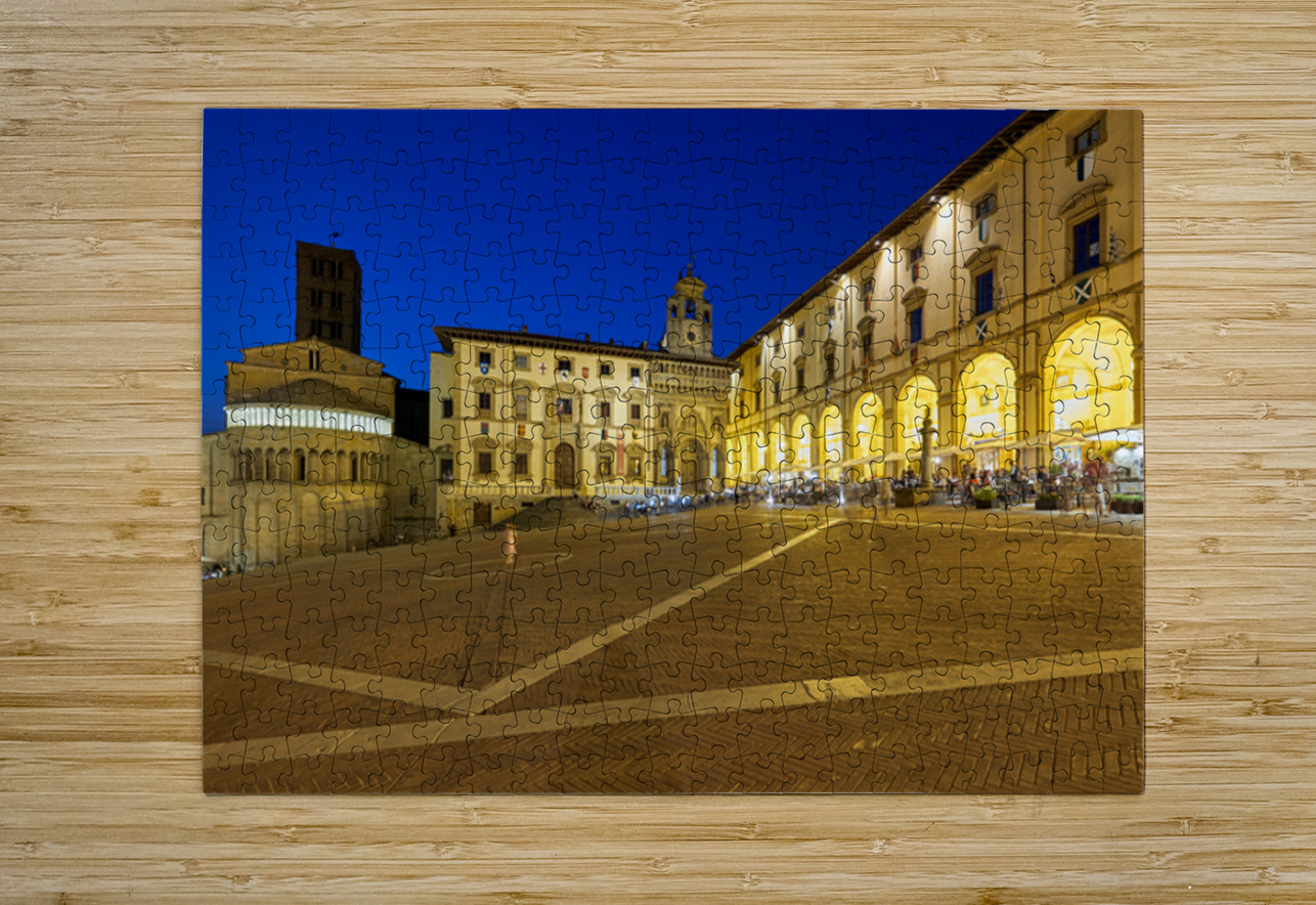 Piazza Grande in Arezzo at sunset with glowing architecture Marco Brivio Puzzle printing
