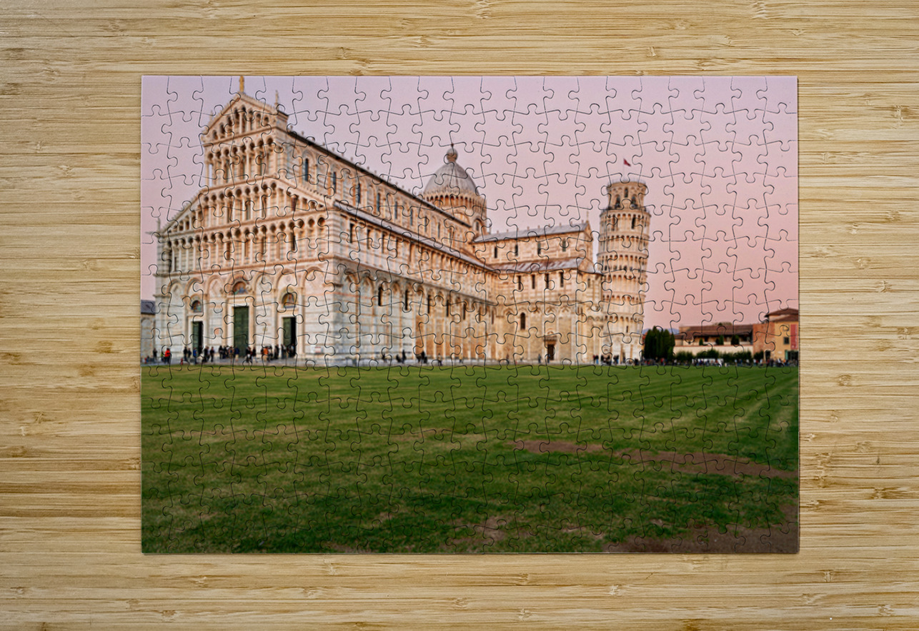 Sunset view of Leaning Tower and Cathedral in Pisa Tuscany Marco Brivio Puzzle printing