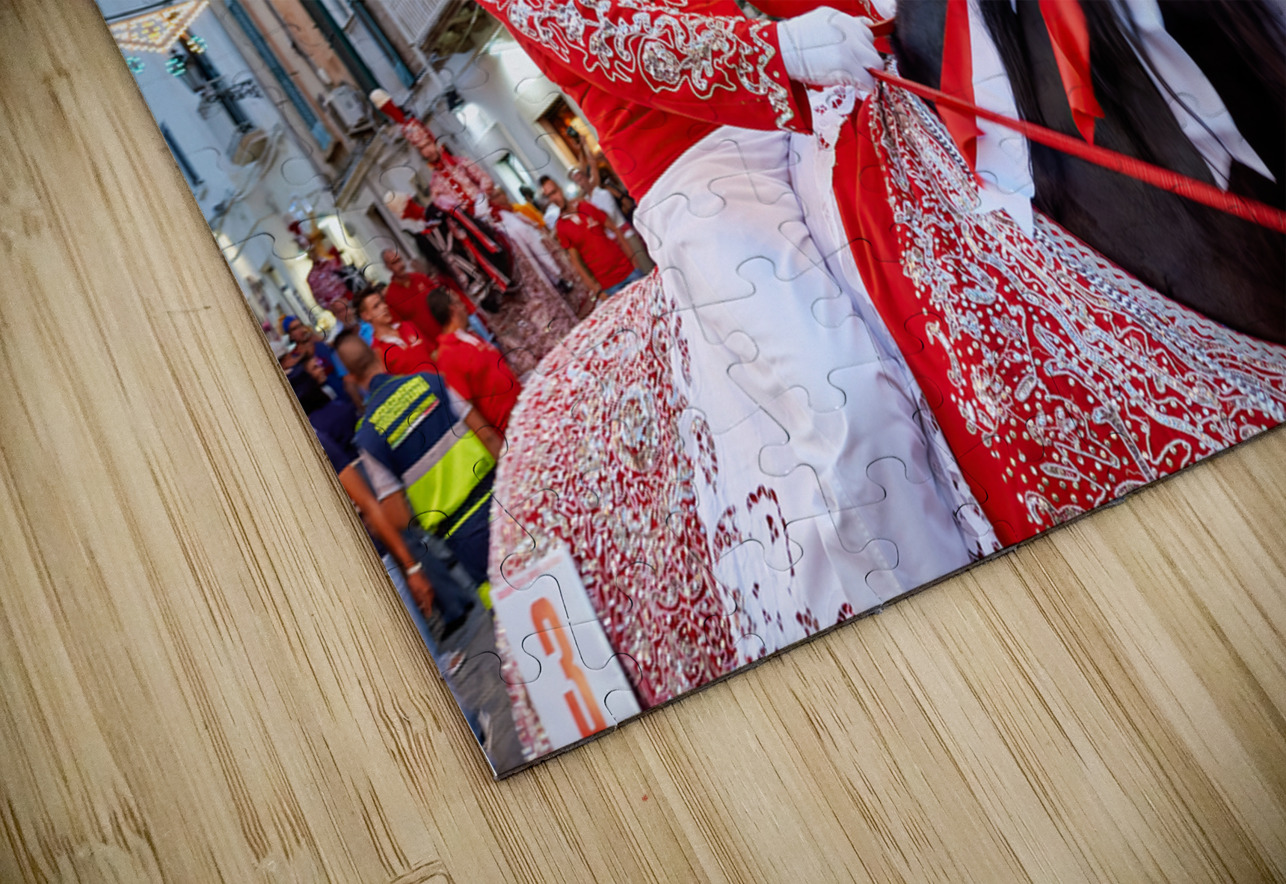 Apulia Puglia Italy. Ostuni. Festival of Saint Orontius. The cavalcata a procession of horses in the streets of the town Marco Brivio Puzzle
