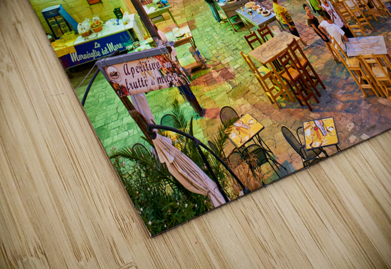 Salento. Apulia Puglia Italy. Gallipoli. Fish restaurants at the harbour Marco Brivio Puzzle