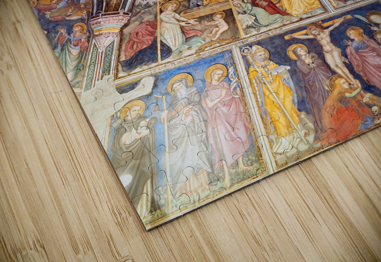 Foligno Umbria Italy. Frescoes at Trinci Palace Palazzo Trinci a patrician residence and museum. Marco Brivio Puzzle