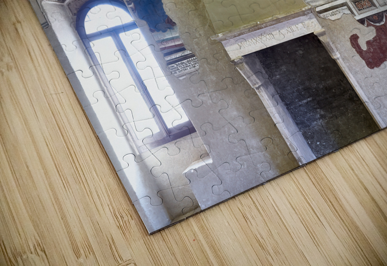 Foligno Umbria Italy. Frescoes at Trinci Palace Palazzo Trinci a patrician residence and museum. Marco Brivio Puzzle