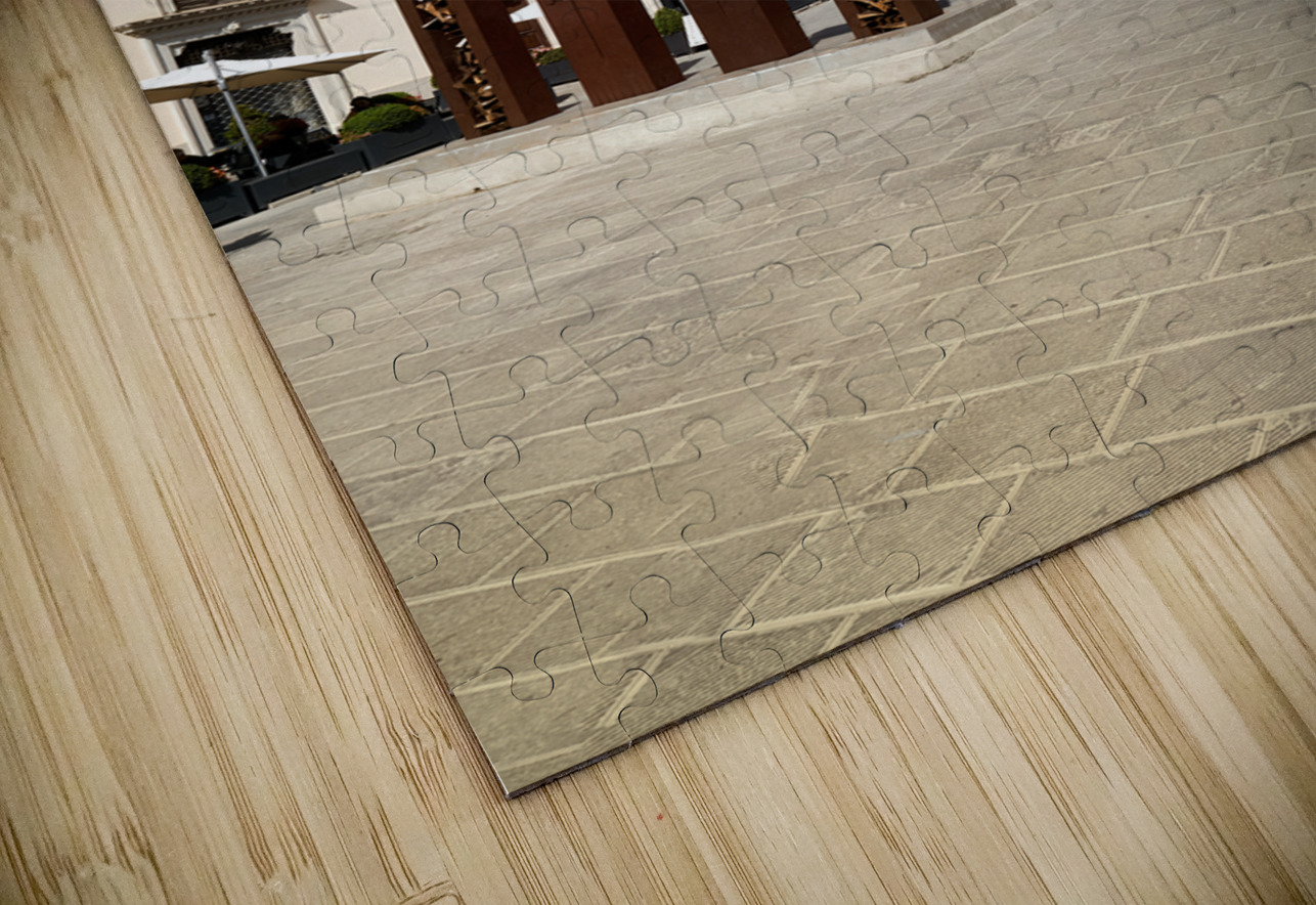 Todi Umbria Italy. Concattedrale della Santissima Annunziata. Cathedral. Piazza del Popolo. The statue Quattro Stele by Arnaldo Pomodoro Marco Brivio Puzzle