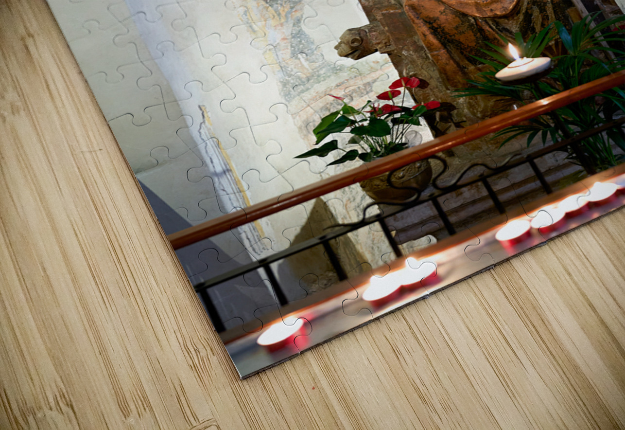 Verona Veneto Italy. The Basilica of San Zeno. The statue of smiling San Zeno Marco Brivio Puzzle