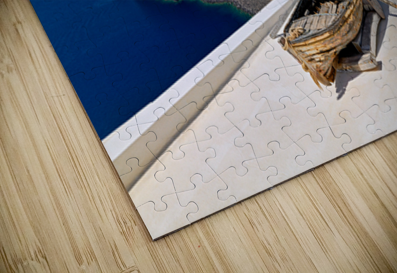 Santorini: Old boat white village and caldera view. Marco Brivio Puzzle