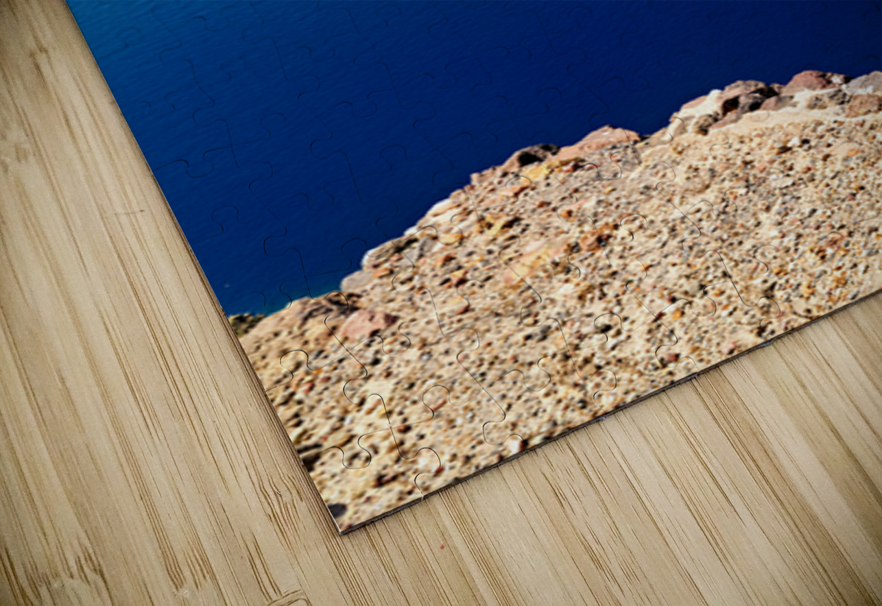 Cruise ship in deep blue sea volcanic islands rocky foreground Marco Brivio Puzzle