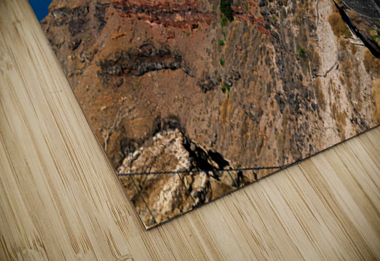 Santorini: White cliffside village blue sea clear sky. Marco Brivio Puzzle