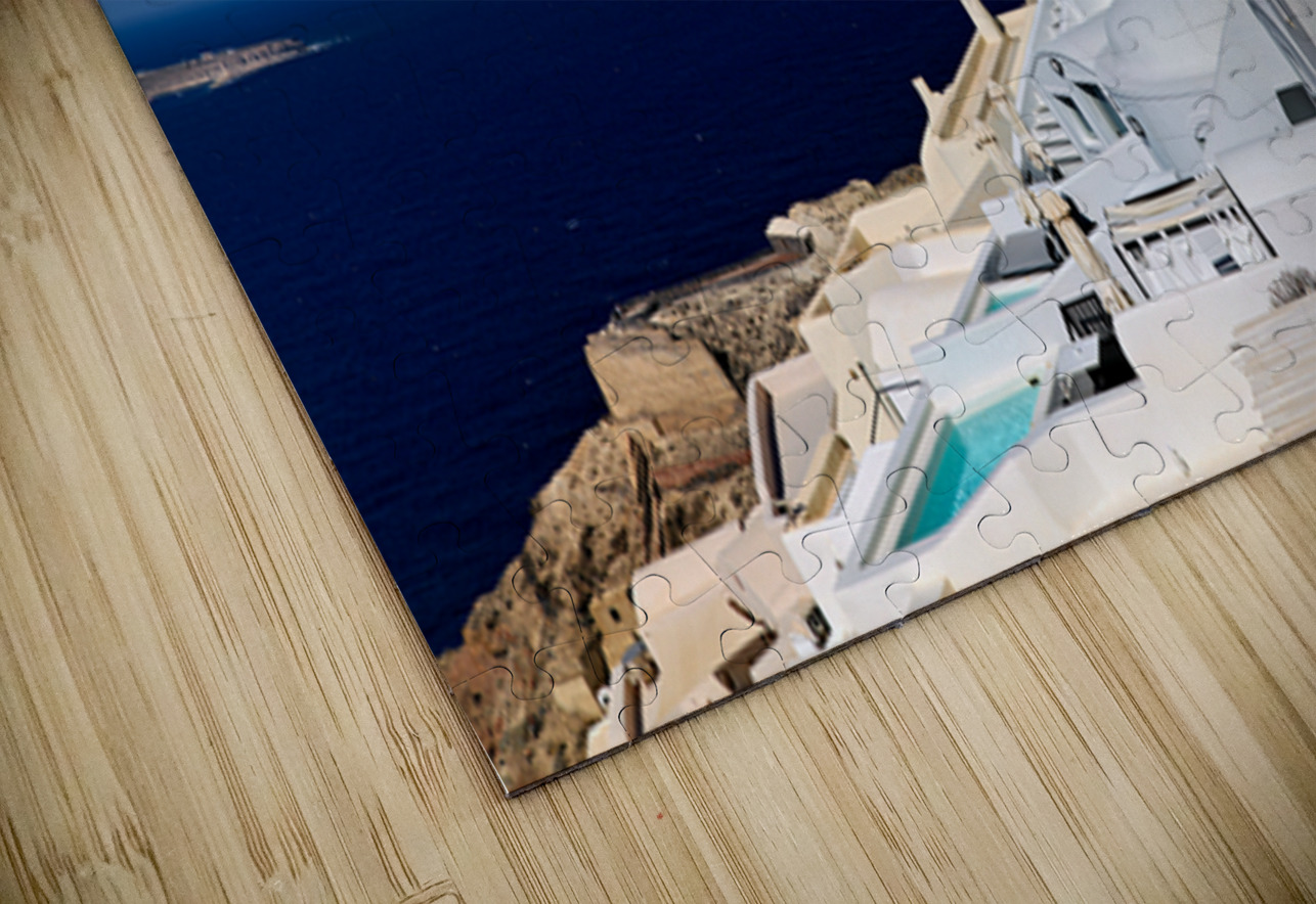 Santorinis iconic white architecture and windmill against the d Marco Brivio Puzzle