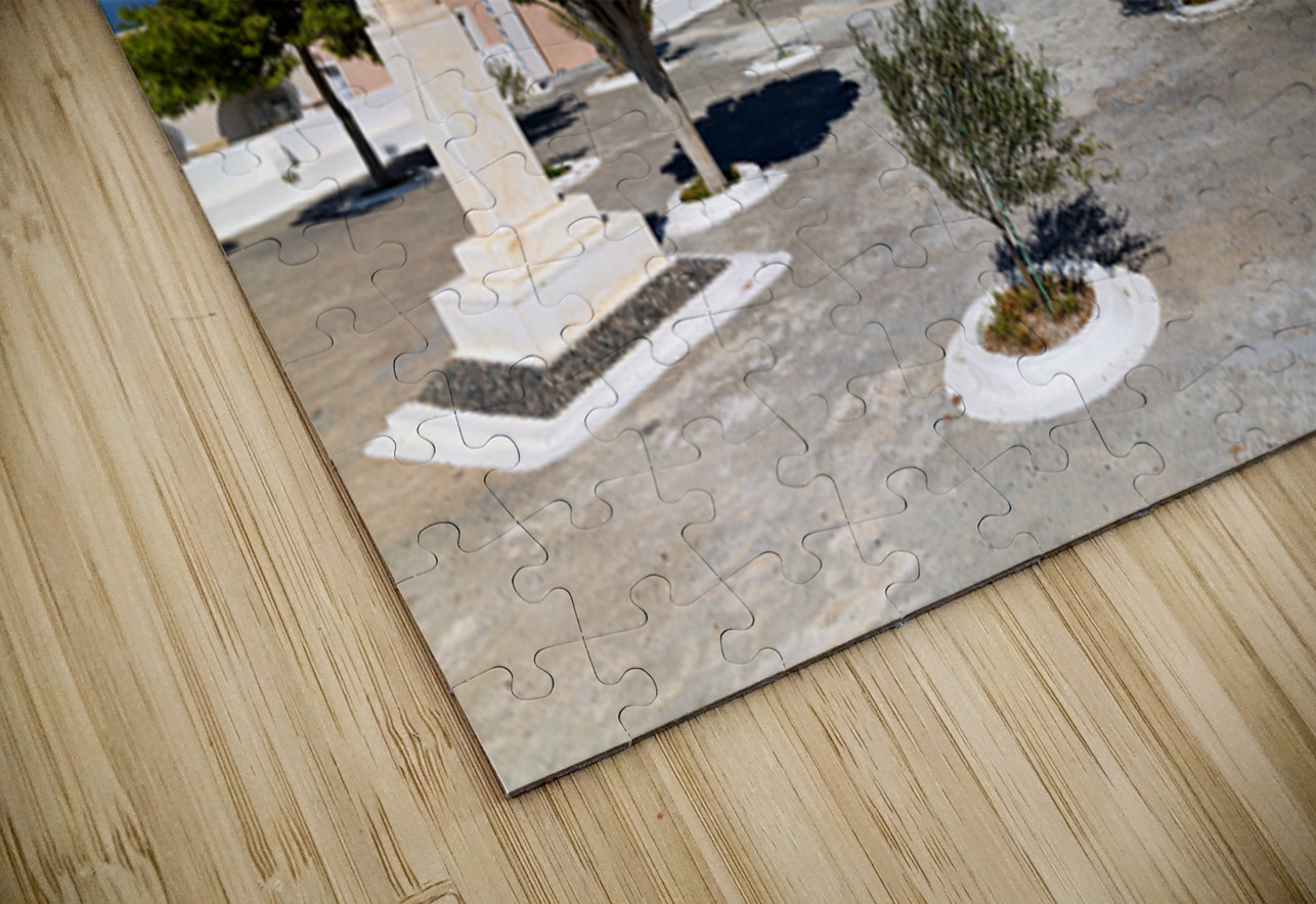 Traditional Greek church blue dome bell tower sunny day. Marco Brivio Puzzle
