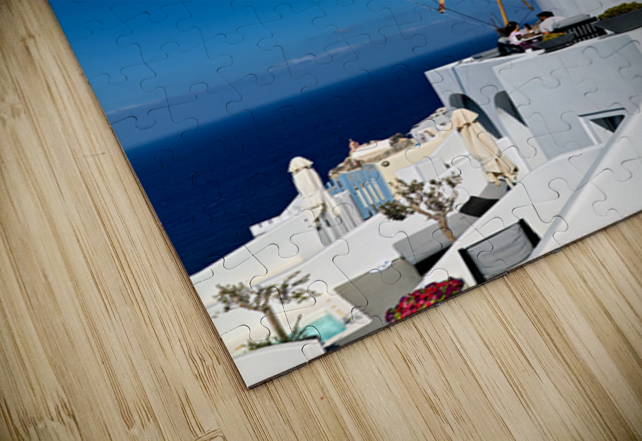 Santorini windmill and white architecture overlooking the blue s Marco Brivio Puzzle