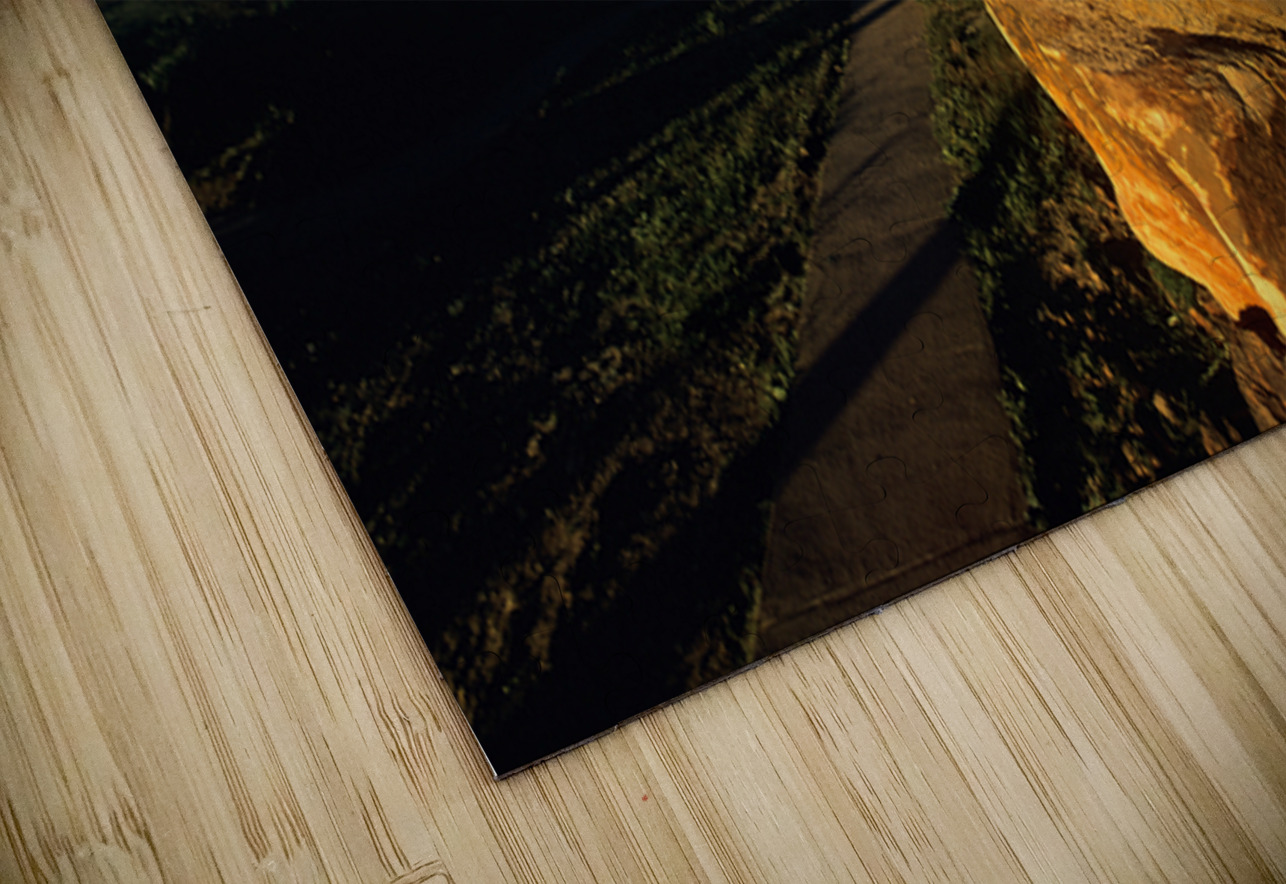 Carved stone monument in the Australian outback at sunset. Marco Brivio Puzzle