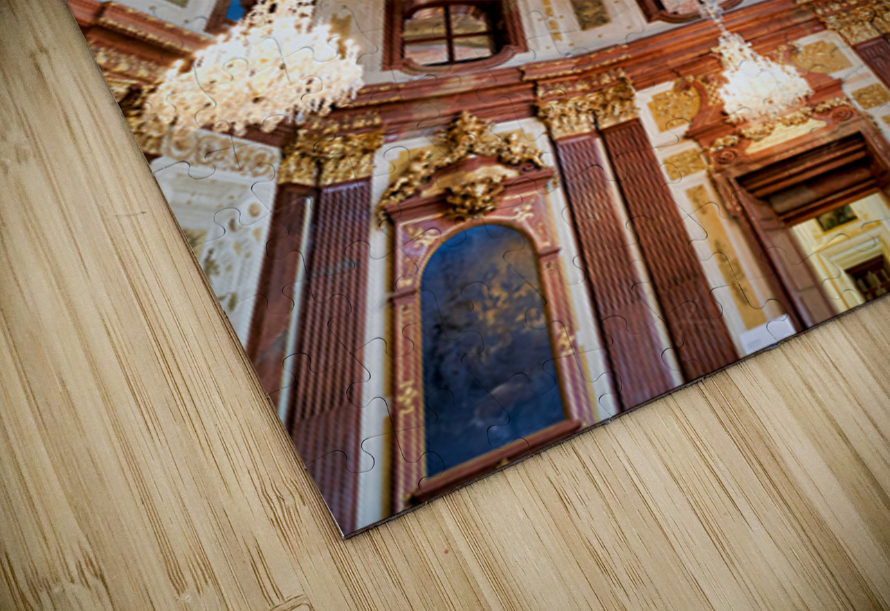 Grand baroque hall with elaborate ceiling fresco and crystal cha Marco Brivio Puzzle