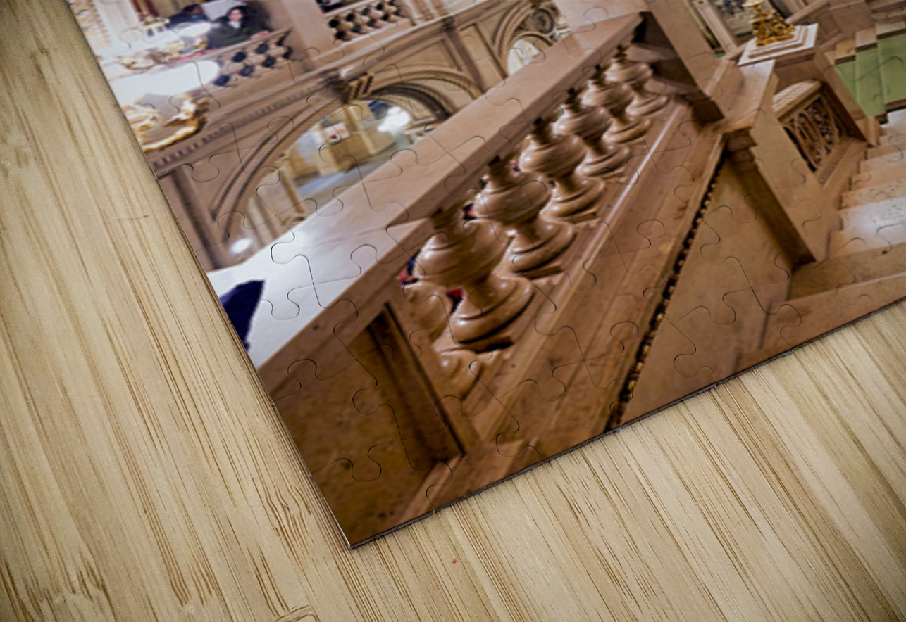 Opulent historic building interior with grand staircase and sta Marco Brivio Puzzle