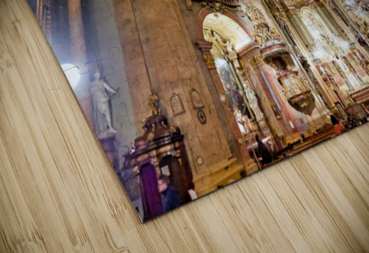 Grand Baroque church interior richly decorated with frescoes an Marco Brivio Puzzle