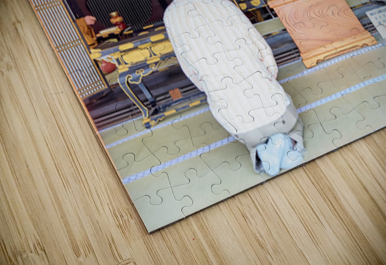 Man prays at Senso ji temple in Asakusa Tokyo Japan Marco Brivio Puzzle