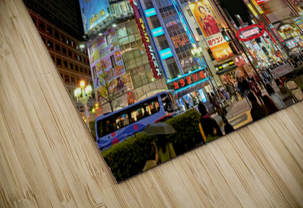 Neon lights shine bright in Shinjuku district of Tokyo at night Marco Brivio Puzzle