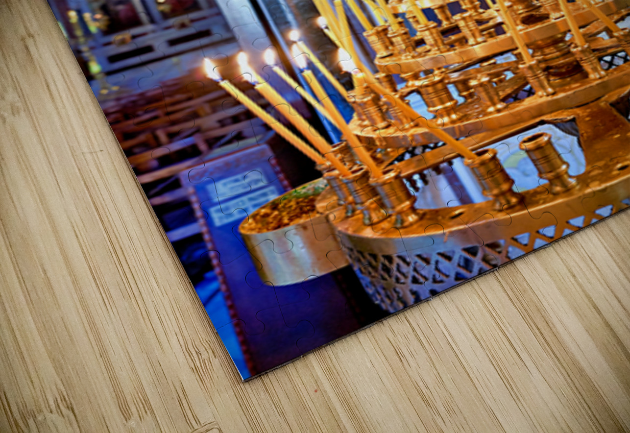 Candles in the Mitropolis Cathedral in Athens Greece show light Marco Brivio Puzzle