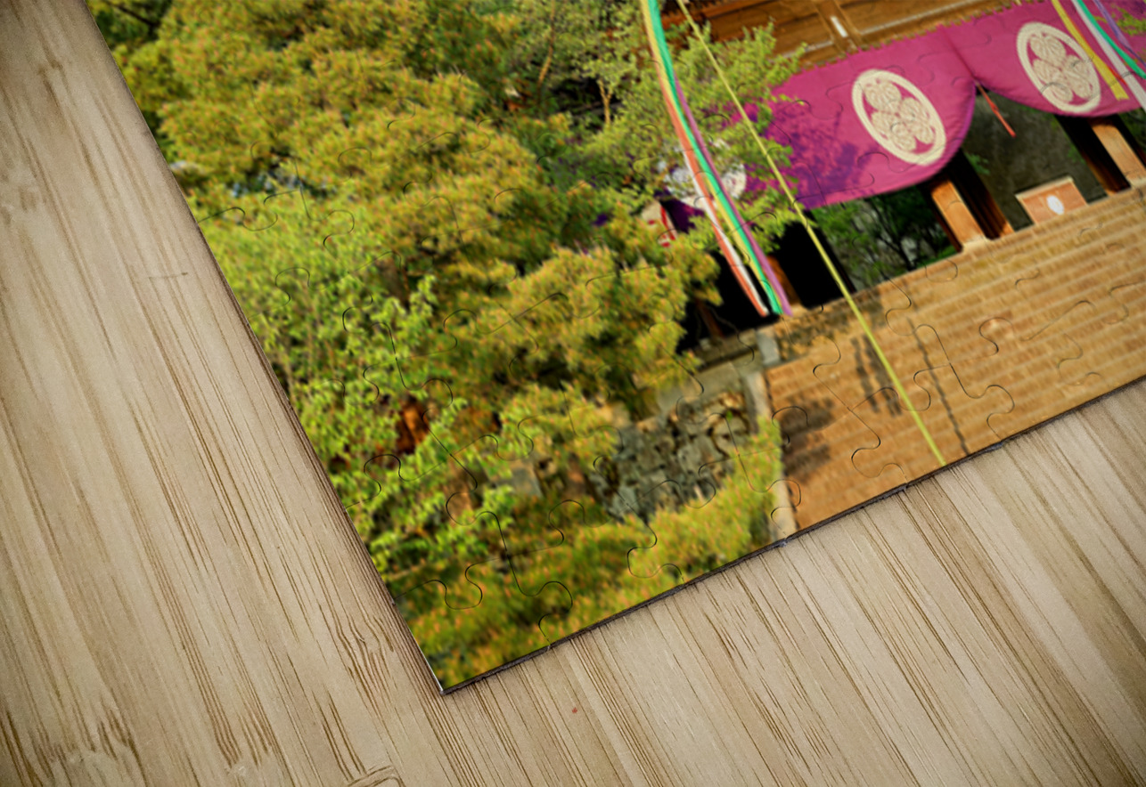 Chionin Temple view in Kyoto Japan with trees and decorations Marco Brivio Puzzle