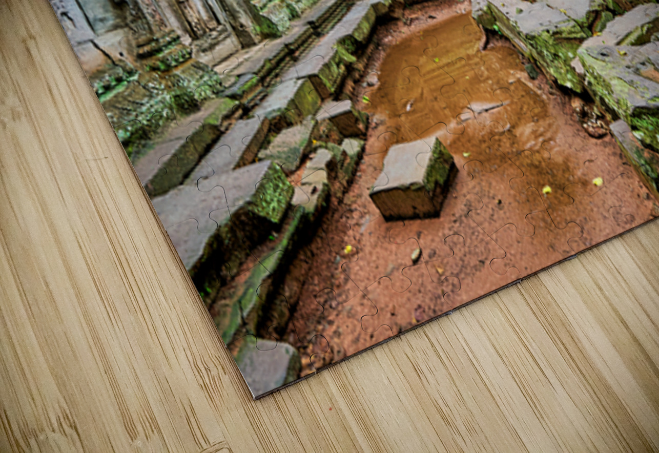 Ancient temple ruins consumed by giant tree roots and jungle. Marco Brivio Puzzle