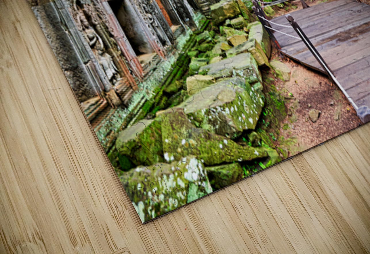 Massive tree roots engulf ancient temple ruins with moss. Marco Brivio Puzzle
