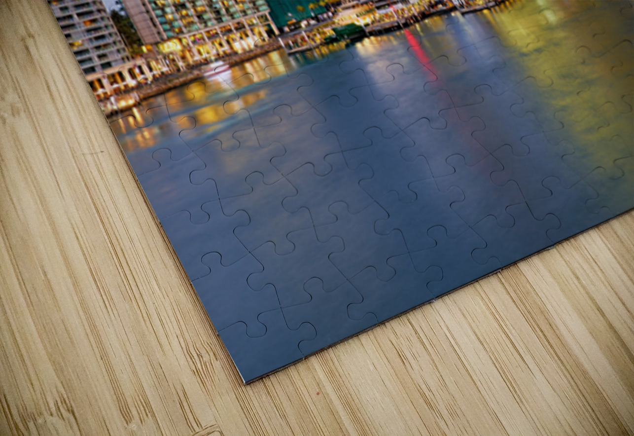 Sydney Harbour at dusk with ferries and city skyline. Marco Brivio Puzzle