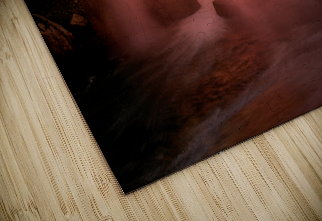 Niagara Falls illuminated orange at night. Marco Brivio Puzzle